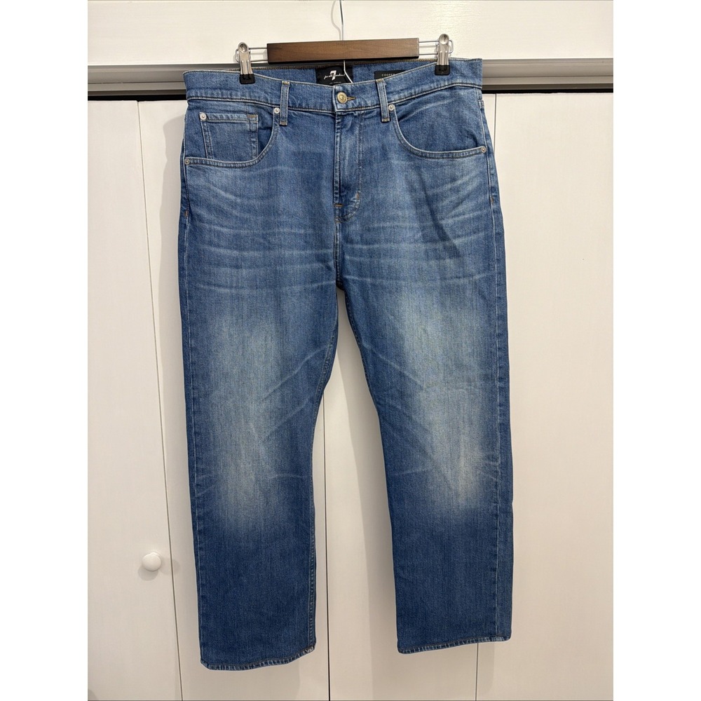 7 For All Mankind Cooper J‎ Men's Sz 34 Denim Relaxed Fit Jeans, Meas 35x28